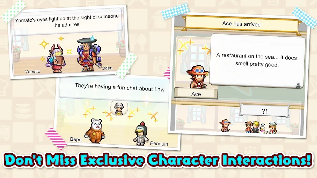 Exclusive One Piece character interactions in Grand Gourmet